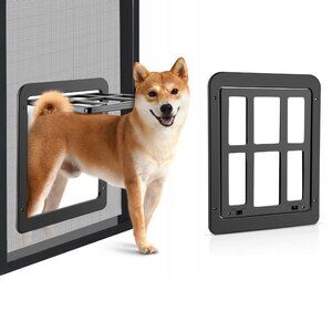 NEW Dog Screen Door, Inside Door Flap 11x13 Inch Lockable, Door Magnet